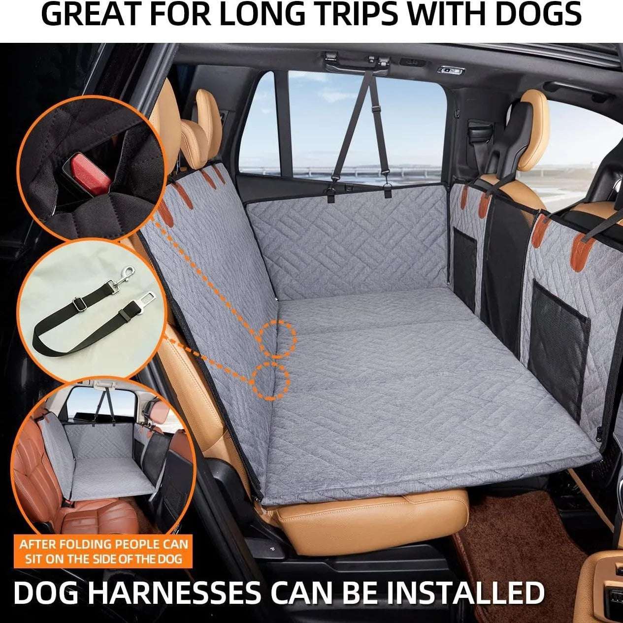 TravelPaws – Protector Extensor de Asiento para Perros con Base Rígida y Diseño Hammock